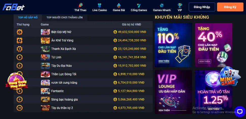 Ưu đãi nạp tiền hàng ngày 567tv