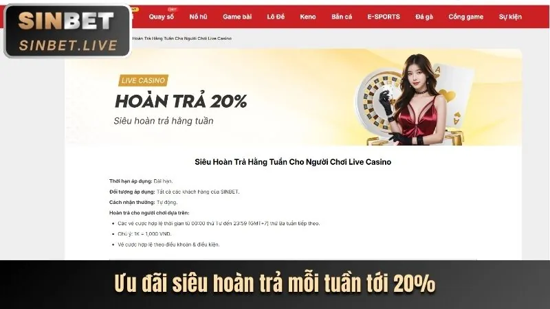 Chương trình hoàn trả cược thua hàng tuần tại 567tv đăng nhập